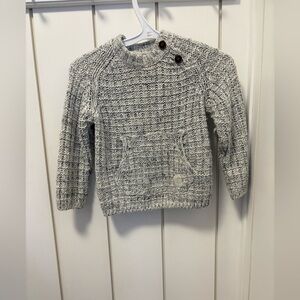 Zara Gray Knit Sweater with Shoulder Buttons